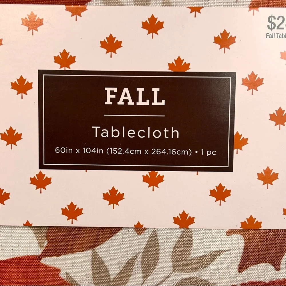 Fall Tablecloth with Leaf Design 2) 60”x104”‎
